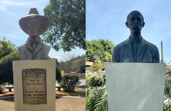 Rio das Flores cidade onde ‘pai da aviação’ foi batizado mantém busto raro sem chapéu