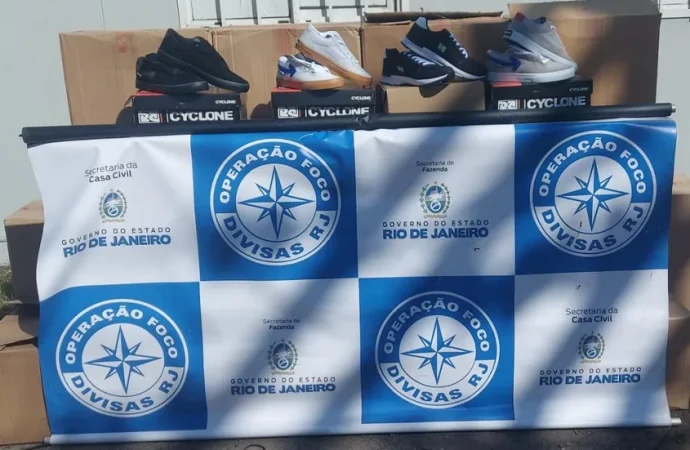 Mais de mil pares de sapatos com indícios de falsificação são apreendidos em Levy Gasparian