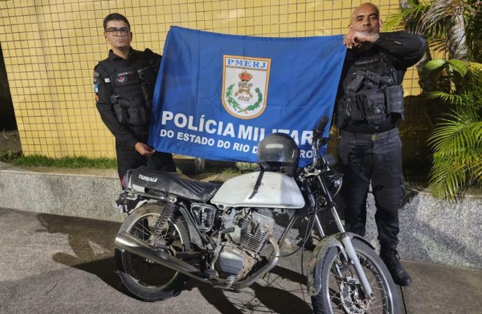 PM recupera moto furtada e devolve ao proprietário em tempo recorde